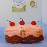 Cherry Cake Plush Pencil Case / Makeup Bag / Storage Pouch